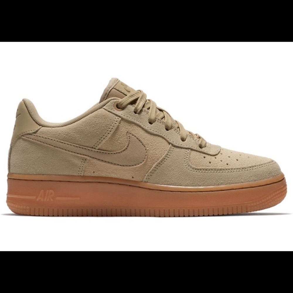 Mushroom Tan Suede Nike AF1s Low GUM Sole